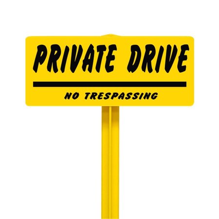 EVERMARK Private Drive No Trespassing Sign with Yellow Stake Kit EV122598